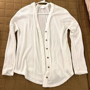 Light button-up white cardigan